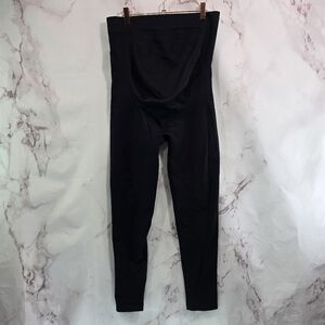Blanqi Leggings Womens XL Black Maternity Full Belly Crop Seamless Everyday